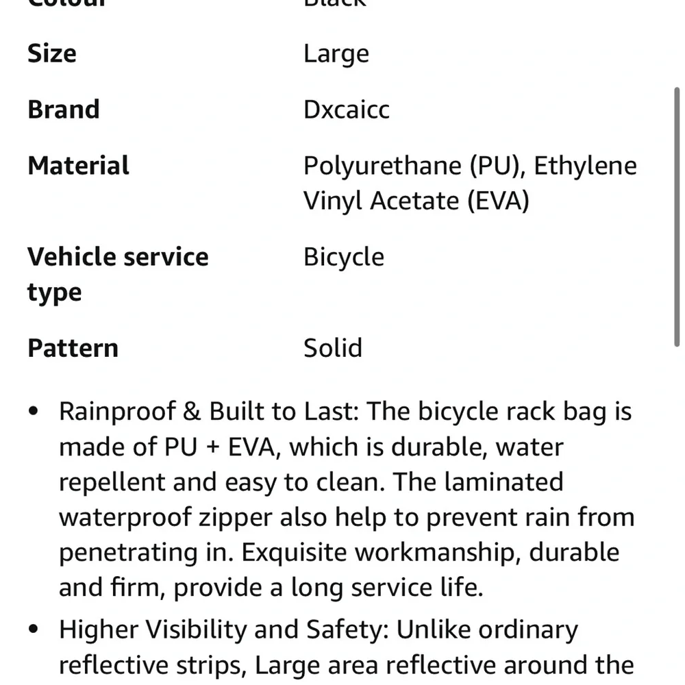 Black Bicycle Rack Bag - Picture 16 of 16